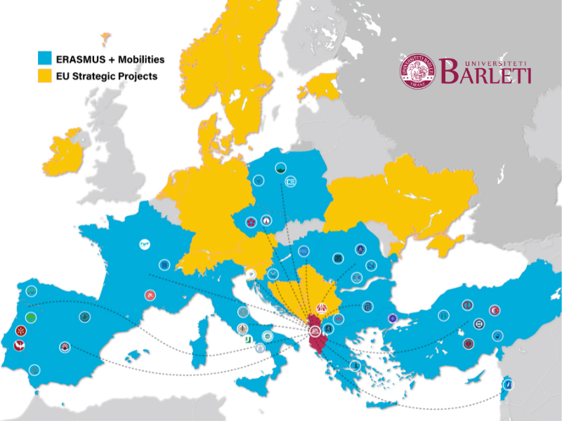 Erasmus partnerships map